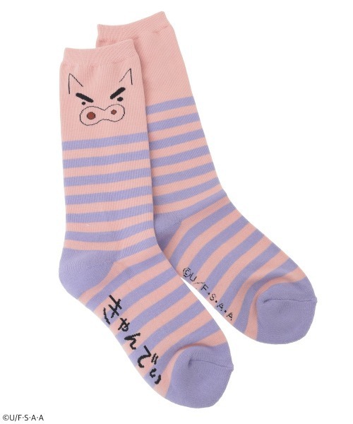 Candy Stripper（キャンディストリッパー）の「【クレヨンしんちゃん】フェイスボーダーソックス（ソックス/靴下・レディース・オフホワイト/ベージュ/ピンク・FREE）」の3枚目の写真