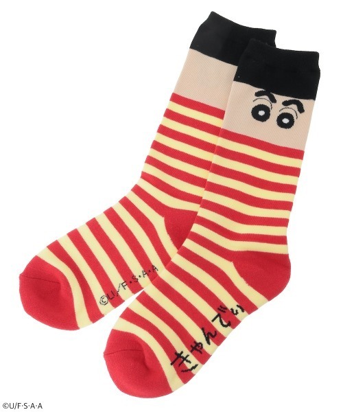 Candy Stripper（キャンディストリッパー）の「【クレヨンしんちゃん】フェイスボーダーソックス（ソックス/靴下・レディース・オフホワイト/ベージュ/ピンク・FREE）」の4枚目の写真