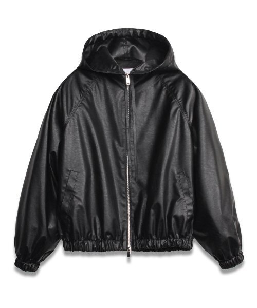 DOFFSEPT(ドフセプト)の「FAUX Leather Hoodie Jumper in Black(ライダースジャケット・レディース・その他・FREE)」の4枚目の写真