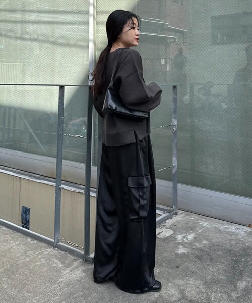 CIAOPANIC TYPY(チャオパニックティピー)の「スウェットライクカレッジロゴニット(ニット/セーター・レディース・ブラウン/レッド/チャコールグレー/グレー・ONE SIZE)」の18枚目の写真