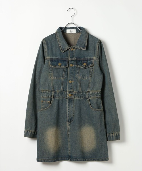 3.3 Field Trip （3.3フィールドトリップ）の「3.3 Field Trip／ヴィンテージライクデニムミニワンピース（ワンピース・レディース・ネイビー/ブルー・MEDIUM/SMALL）」の13枚目の写真