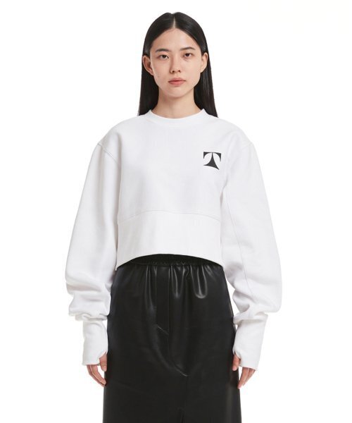 TRUNK PROJECT(トランクプロジェクト)の「White T Logo Sweatshirt(スウェット・レディース・ホワイト・SMALL/X-SMALL)」の1枚目の写真