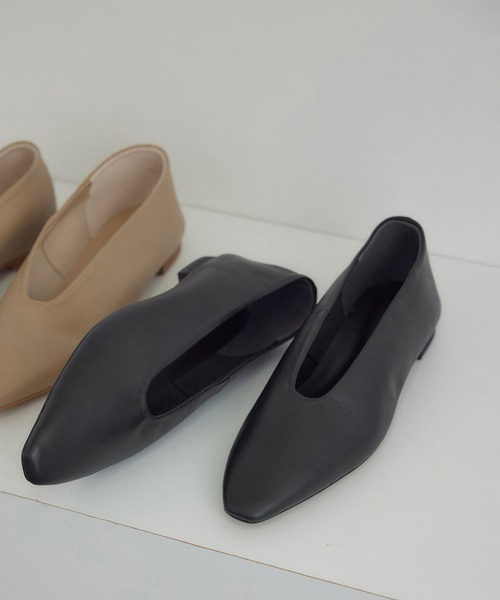 W S（ドゥーブル）】ソフトレザーフラットシューズ（パンプス）｜SALON