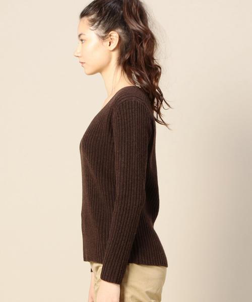 BEAUTY&YOUTH UNITED ARROWS（ビューティーアンドユースユナイテッドアローズ）の「BY 2×2リブVネックニットプルオーバー◆（ニット/セーター・レディース・ホワイト/ブラック/ライトグレー/ブラウン・FREE）」の13枚目の写真