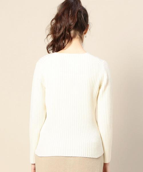 BEAUTY&YOUTH UNITED ARROWS（ビューティーアンドユースユナイテッドアローズ）の「BY 2×2リブVネックニットプルオーバー◆（ニット/セーター・レディース・ホワイト/ブラック/ライトグレー/ブラウン・FREE）」の7枚目の写真