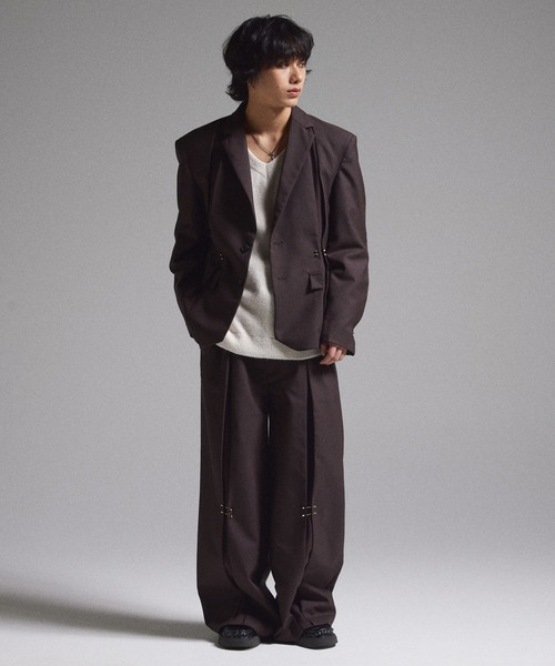 GRANCY（グランシー）の「【GRANCY】Pierced Tuck Tailored Jacket / ピアスデザインタックテーラードジャケット（テーラードジャケット・メンズ・ブラウン/ブラック・S/M/L）」の10枚目の写真