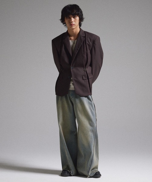 GRANCY（グランシー）の「【GRANCY】Pierced Tuck Tailored Jacket / ピアスデザインタックテーラードジャケット（テーラードジャケット・メンズ・ブラウン/ブラック・S/M/L）」の15枚目の写真