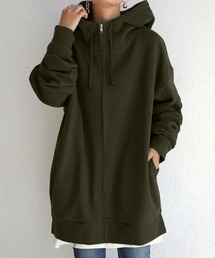 セミロング丈ジップフーディー
