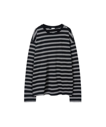 SR OBLIQUE STRIPED LONG SLEEVE Black