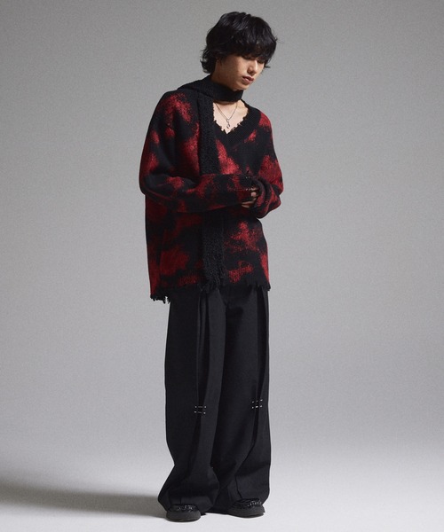 GRANCY（グランシー）の「【GRANCY】Spray Damaged V-neck Wool Knit / スプレーダメージVネックウールニット（ニット/セーター・メンズ・ブラック/ブラウン・S/M/L）」の15枚目の写真