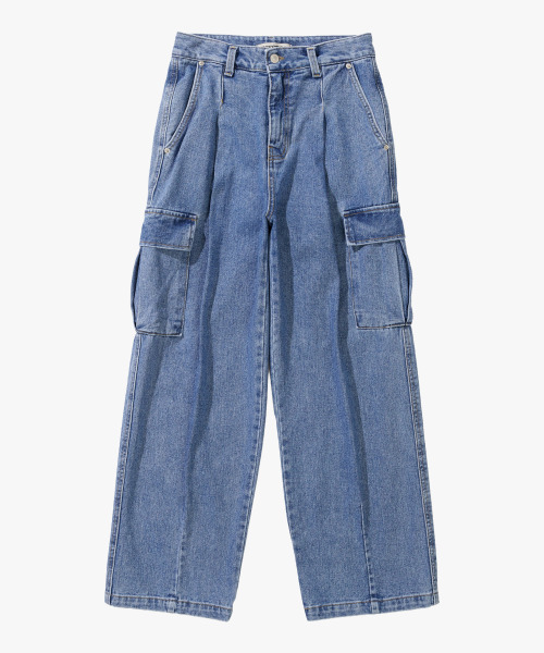 THESTORI(ザ・ストリ)の「ピンタックワイドカーゴパンツ(ミディアムブルー)(デニムパンツ・メンズ・その他・1(M)/2(L)/3(XL))」の2枚目の写真