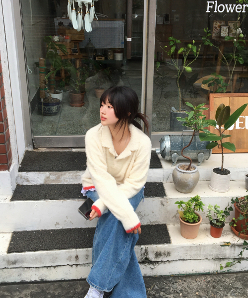 AMOU(アモウ)の「Mohair Washable Kara knit IVORY(ニット/セーター・レディース・その他・1/2/3)」の4枚目の写真