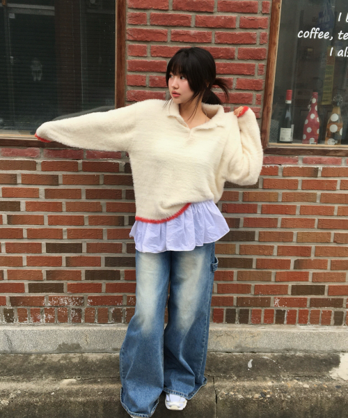 AMOU(アモウ)の「Mohair Washable Kara knit IVORY(ニット/セーター・レディース・その他・1/2/3)」の5枚目の写真