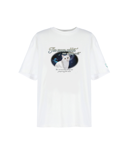 LULUCHOU(ルルシュ)の「Actually a Cat T-shirt - WHITE(Tシャツ/カットソー・レディース・その他・FREE)」の4枚目の写真