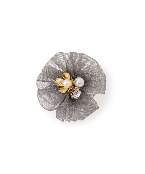 ROPE' PICNIC（ロペピクニック）の「チュールイヤリング（イヤリング・レディース・チャコールグレー/キナリ・FREE）」の4枚目の写真