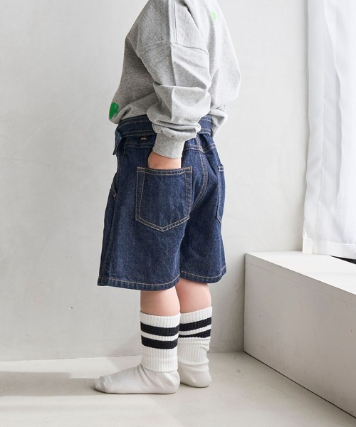 LOWRYS FARM(ローリーズファーム)の「ベルトツキデニムショートパンツ 607546(デニムパンツ・キッズ・ワンウォッシュ/ブルー/ブラック・110cm/150cm/140cm/130cm/120cm)」の6枚目の写真