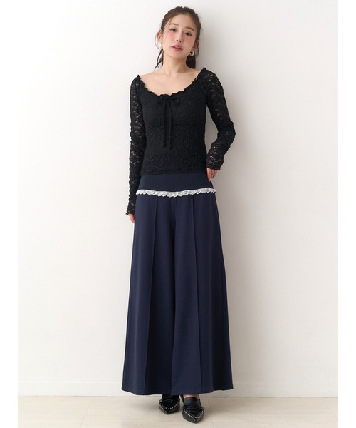 CALNAMUR（カルナムール）の「太リブベルトスウェットパンツ（その他パンツ・レディース・ライトグレー/ネイビー・FREE）」の3枚目の写真