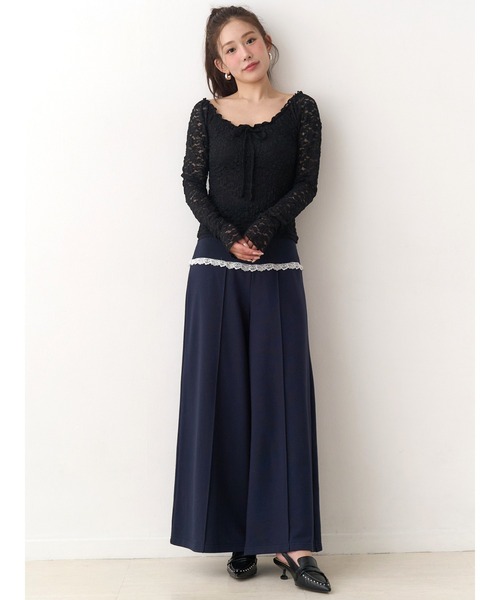 CALNAMUR（カルナムール）の「太リブベルトスウェットパンツ（その他パンツ・レディース・ライトグレー/ネイビー・FREE）」の4枚目の写真