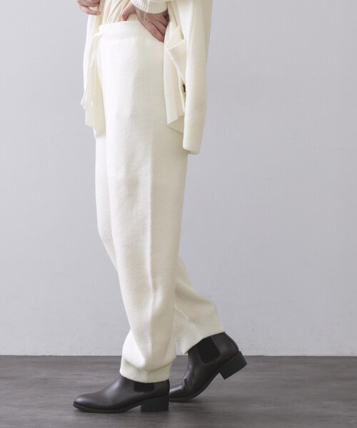 OPAQUE.CLIP（オペークドットクリップ）の「ニットパンツ/セットアップ対応可【洗濯機OK】（その他パンツ・レディース・チャコールグレー/オフホワイト・00）」の3枚目の写真