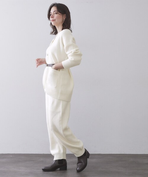 OPAQUE.CLIP（オペークドットクリップ）の「ニットパンツ/セットアップ対応可【洗濯機OK】（その他パンツ・レディース・チャコールグレー/オフホワイト・00）」の5枚目の写真