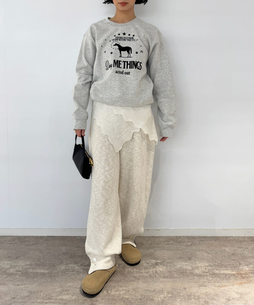 EDIT. FOR LULU（エディットフォールル）の「【SKIN for LULU】DMT sweat（Tシャツ/カットソー・レディース・チャコールグレー・FREE）」の2枚目の写真