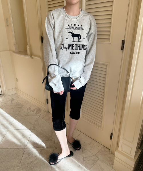 EDIT. FOR LULU（エディットフォールル）の「【SKIN for LULU】DMT sweat（Tシャツ/カットソー・レディース・チャコールグレー・FREE）」の5枚目の写真