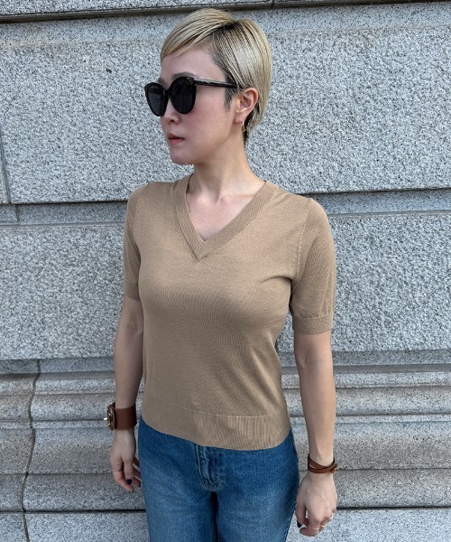 JENNE（ジェンヌ）の「シルク混シアーブルオーバー（Tシャツ/カットソー・レディース・ブラック/ベージュ/グリーン・SMALL/MEDIUM/LARGE）」の13枚目の写真