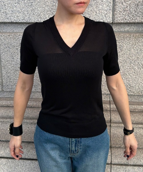 JENNE（ジェンヌ）の「シルク混シアーブルオーバー（Tシャツ/カットソー・レディース・ブラック/ベージュ/グリーン・SMALL/MEDIUM/LARGE）」の15枚目の写真
