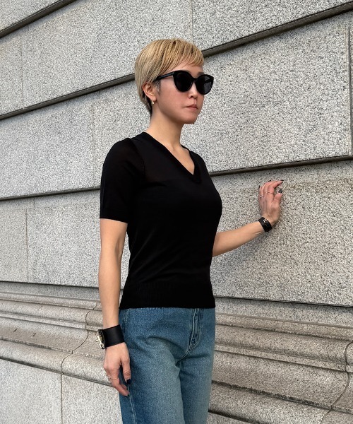 JENNE（ジェンヌ）の「シルク混シアーブルオーバー（Tシャツ/カットソー・レディース・ブラック/ベージュ/グリーン・SMALL/MEDIUM/LARGE）」の17枚目の写真
