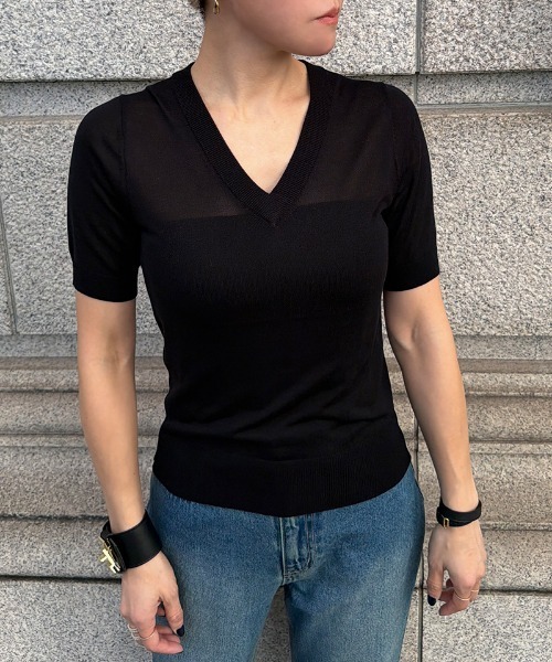 JENNE（ジェンヌ）の「シルク混シアーブルオーバー（Tシャツ/カットソー・レディース・ブラック/ベージュ/グリーン・SMALL/MEDIUM/LARGE）」の19枚目の写真