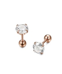 Rennet（レネット）の「【 金属アレルギー対応 】ステンレス ラウンドジルコニアスタッドピアス（ピアス（両耳用））」