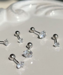 Rennet（レネット）の「【 金属アレルギー対応 】ステンレス ラウンドジルコニアスタッドピアス（ピアス（両耳用））」