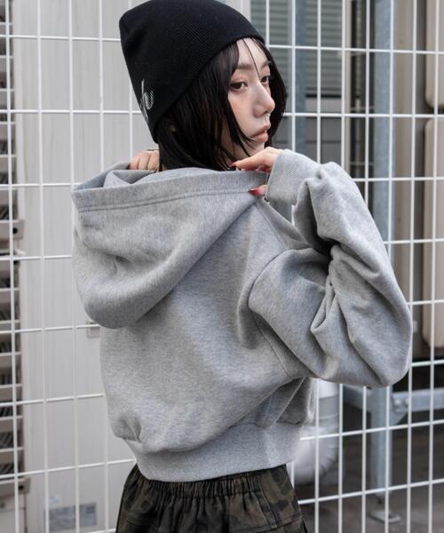 WEGO(ウィゴー)の「WEGO/【26年春新作】グラフィックショート WZIP パーカー(パーカー・レディース・ネイビー/アッシュグレー/杢グレー・FREE)」の15枚目の写真