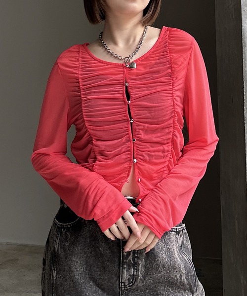 PAGEBOY（ページボーイ）の「【ブラウスなのに伸縮性抜群】エスパンディシャーリング（Tシャツ/カットソー・レディース・オフホワイト/ブラック系その他/ブラック/モーブ系/ネイビー・FREE）」の5枚目の写真