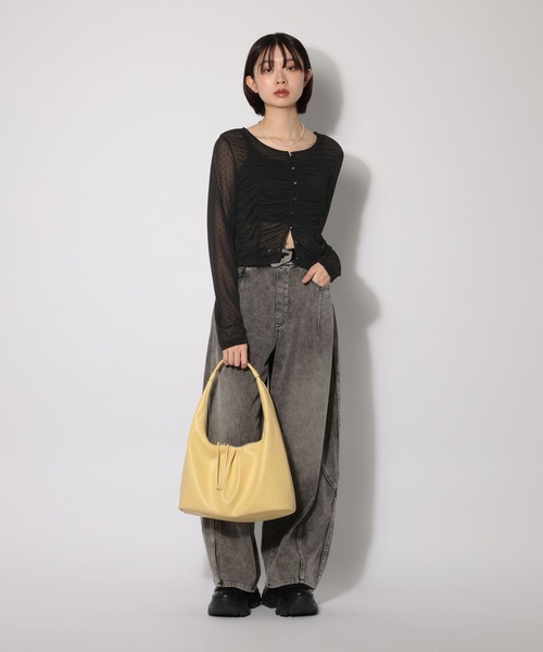 PAGEBOY（ページボーイ）の「【ブラウスなのに伸縮性抜群】エスパンディシャーリング（Tシャツ/カットソー・レディース・オフホワイト/ブラック系その他/ブラック/モーブ系/ネイビー・FREE）」の18枚目の写真