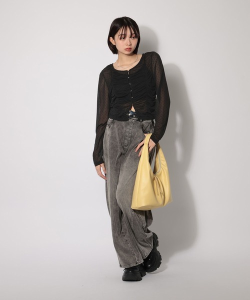 PAGEBOY（ページボーイ）の「【ブラウスなのに伸縮性抜群】エスパンディシャーリング（Tシャツ/カットソー・レディース・オフホワイト/ブラック系その他/ブラック/モーブ系/ネイビー・FREE）」の19枚目の写真