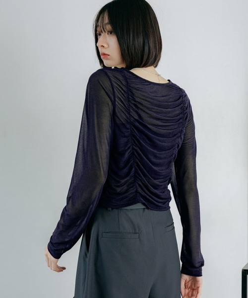 PAGEBOY（ページボーイ）の「【ブラウスなのに伸縮性抜群】エスパンディシャーリング（Tシャツ/カットソー・レディース・オフホワイト/ブラック系その他/ブラック/モーブ系/ネイビー・FREE）」の17枚目の写真