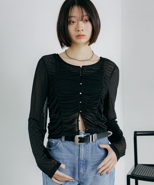 PAGEBOY（ページボーイ）の「【ブラウスなのに伸縮性抜群】エスパンディシャーリング（Tシャツ/カットソー・レディース・オフホワイト/ブラック系その他/ブラック/モーブ系/ネイビー・FREE）」の9枚目の写真