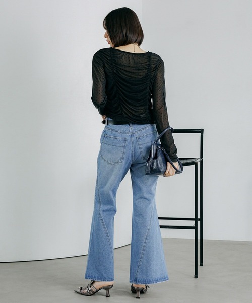 PAGEBOY（ページボーイ）の「【ブラウスなのに伸縮性抜群】エスパンディシャーリング（Tシャツ/カットソー・レディース・オフホワイト/ブラック系その他/ブラック/モーブ系/ネイビー・FREE）」の8枚目の写真