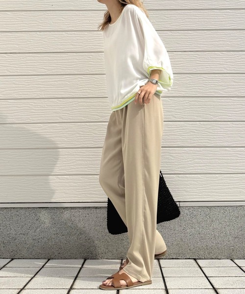 Q(キュー)の「リブヘムラインプルオーバー(シャツ/ブラウス・レディース・ブラック/アイボリー/ライトブルー・MEDIUM)」の17枚目の写真