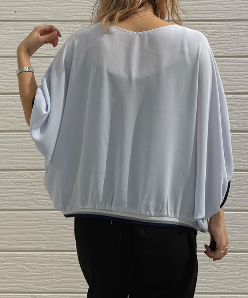 Q(キュー)の「リブヘムラインプルオーバー(シャツ/ブラウス・レディース・ブラック/アイボリー/ライトブルー・MEDIUM)」の22枚目の写真