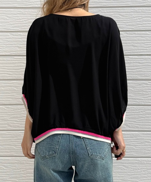 Q(キュー)の「リブヘムラインプルオーバー(シャツ/ブラウス・レディース・ブラック/アイボリー/ライトブルー・MEDIUM)」の19枚目の写真