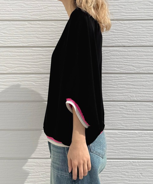 Q(キュー)の「リブヘムラインプルオーバー(シャツ/ブラウス・レディース・ブラック/アイボリー/ライトブルー・MEDIUM)」の20枚目の写真