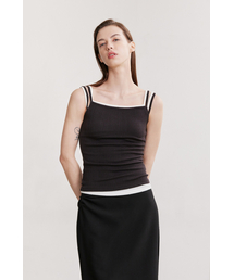 DOUBLE STRAP SLEEVELESS (BROWN-CHARCOAL)