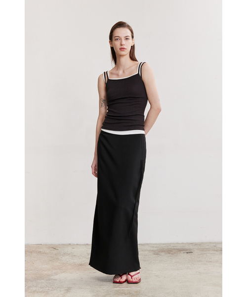 AFTERHOURS（アフターアワーズ）の「DOUBLE STRAP SLEEVELESS (BROWN-CHARCOAL)（Tシャツ/カットソー・レディース・その他・FREE）」の3枚目の写真