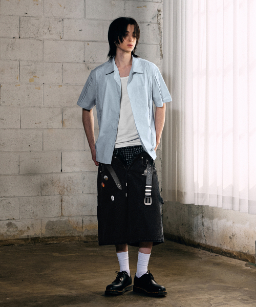 THEVINYLHOUSE(ザバイニルハウス)の「カーブド ショートスリーブ シャツ ブルー(シャツ/ブラウス・メンズ・その他・S/M/L)」の6枚目の写真