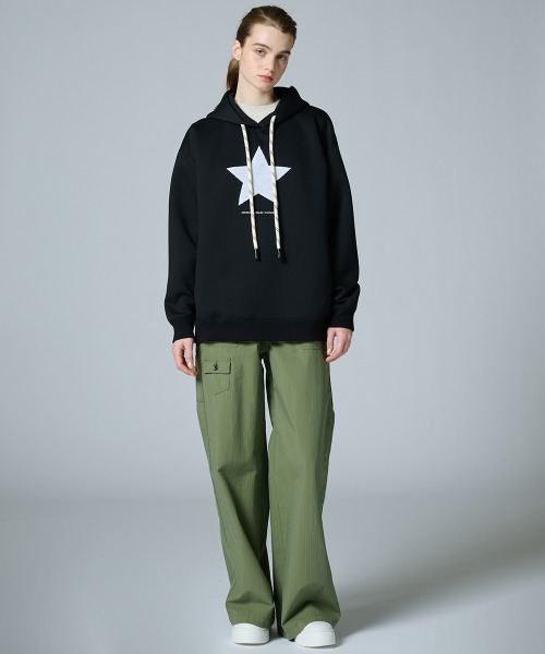 DOUBLE STANDARD CLOTHING（ダブルスタンダードクロージング）の「スター刺繍 フードパーカー(WEB限定)（Tシャツ/カットソー・レディース・ブラック/オフホワイト・FREE）」の18枚目の写真