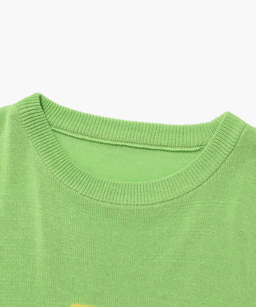 ISTKUNST（イストクンスト）の「[IKXSUH] FLOWER SUMMER HALF KNIT_GREEN(IK2DMMK634C)（Tシャツ/カットソー・レディース・グリーン・S/M/L）」の3枚目の写真