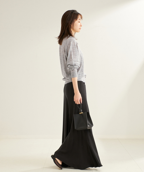 plage（プラージュ）の「《追加》Washable Fibril ロングスカート 5（スカート・レディース・ブラック/タン・34/36/38）」の15枚目の写真