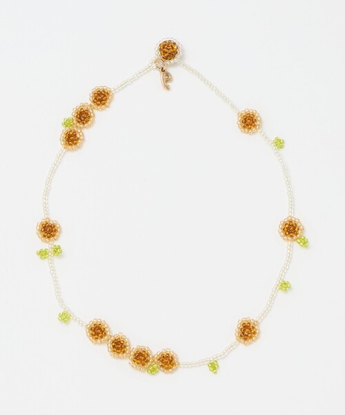 Steven Alan(スティーブンアラン)の「<Pura Utz>BROWN FLOWER NECKLACE/ネックレス(ネックレス・レディース・ブラウン系・FREE)」の1枚目の写真